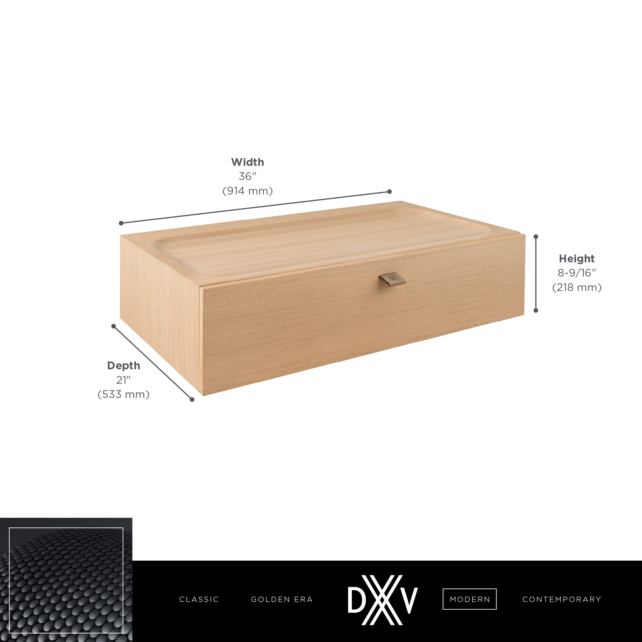 DXV MODULUS 36-INCH WALL-MOUNTED DRAWER UNIT